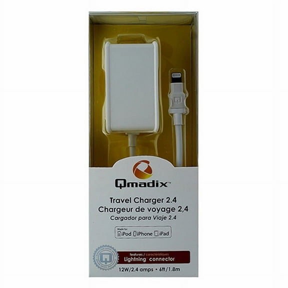 Qmadix 12W - 2.4A Wall Charger for iPhones - White