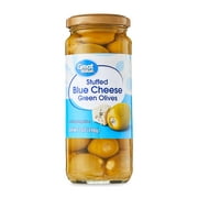Great Value Stuffed Blue Cheese Green Olives, 7oz Jar