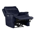 thumbnail image 4 of Bowery Hill Contemporary Faux Leather Dual Power Recliner in Blue, 4 of 7
