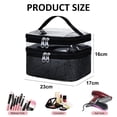 thumbnail image 2 of Double-layer cosmetic bag box lattice portable multi-function storage, made of PU, 2 of 5