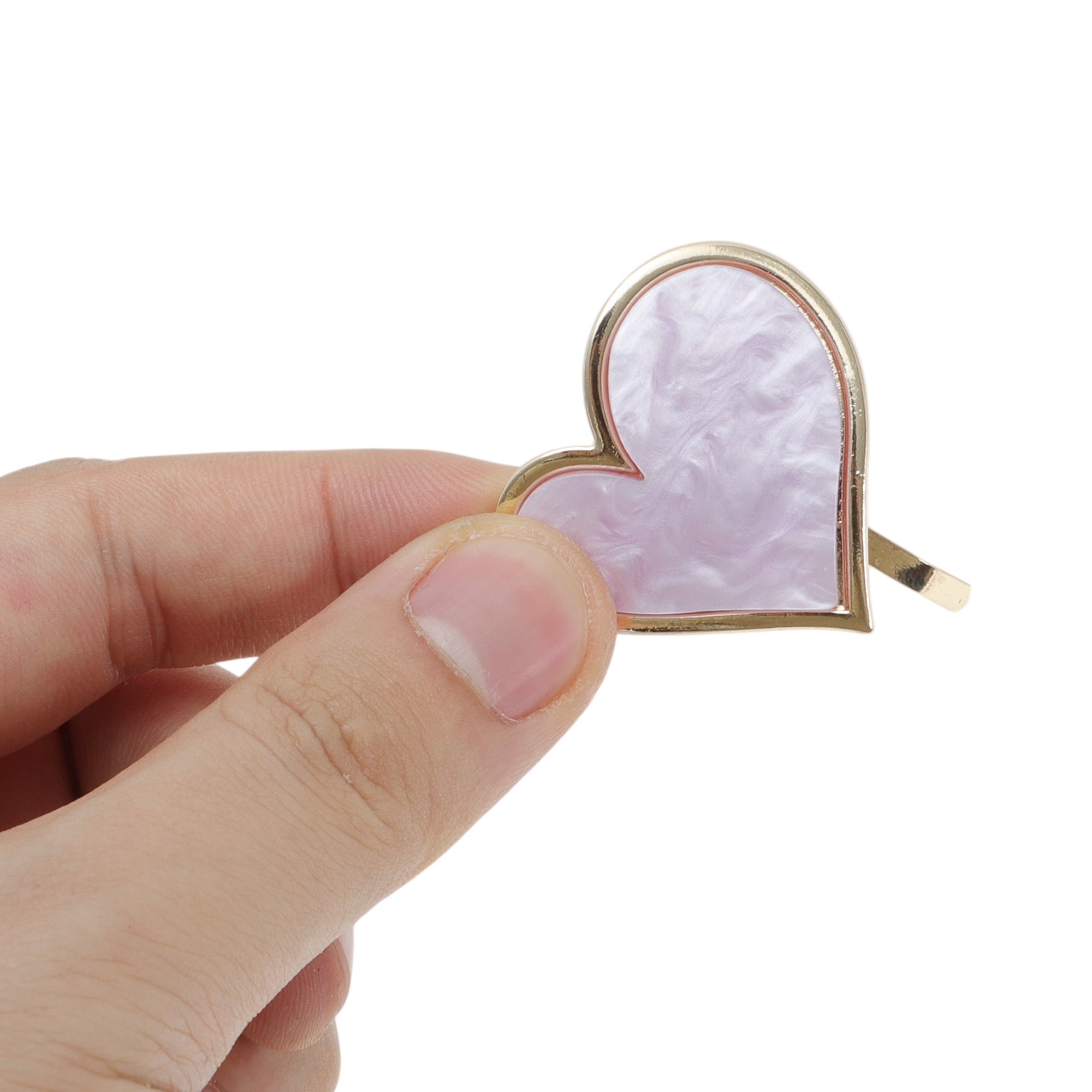 Unique Bargains Stylish Heart Design Ponytail Buckle Hair Clip Purple