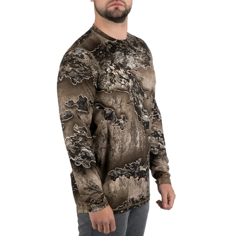 S-3XL Control Camo Sleeve Scent Realtree, Cotton Sizes Men\'s Shirt Long Tee by