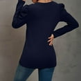 thumbnail image 7 of HTNBO Women Dressy Tops Casual Long Sleeve Crew Neck Puff Sleeve Top T-Shirt Blouse Basic Autumn Trends, 7 of 7