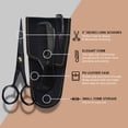 thumbnail image 3 of Ontaki Professional German Steel Beard & Mustache Scissors 5 Inch Grooming Kit Silver, 3 of 7