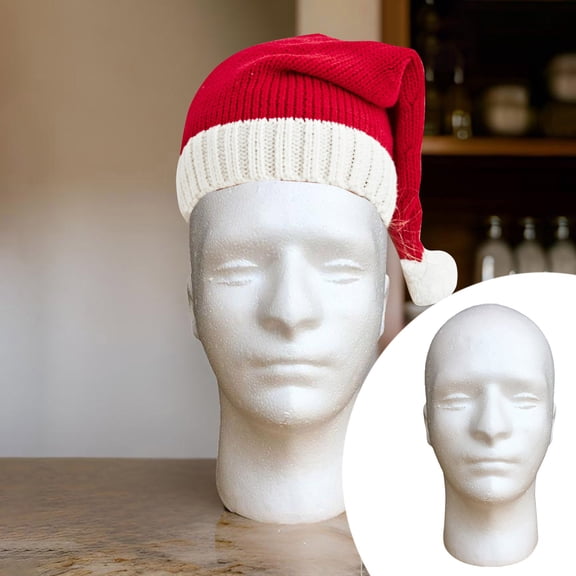 Man Foam Wig Head Manikin Head Mannequin Wig Display Holder Fixed Pin Hats Hairpieces Stand Rack For Salon White