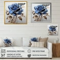 thumbnail image 4 of Designart "Gold and Blue Rose in Glass III" Floral Framed Wall Art Decor - Traditional Blue Rose Entryway Framed Wall Art, 4 of 6
