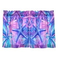 thumbnail image 7 of Yayeee Kitchen Curtains Tier Pair Light Filtering 27"x24" Rod Pocket Short Cafe Window Panel, Purple Starfish Pattern, 7 of 7
