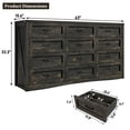 thumbnail image 2 of ANPOO 63 Inch Wide Rustic Farmhouse 12 Drawer Dresser, Vintage Wood Chest with Built-in Multi Power Outlet, Wood Dresser for Bedroom, Living Room, Hallway, 2 of 8
