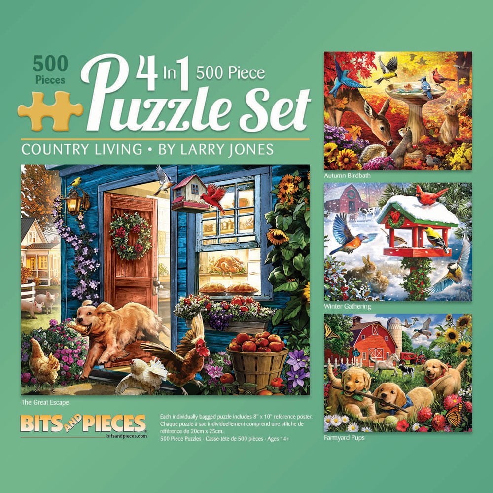 Bits and Pieces Set of 2-500 Piece Puzzles-Sweets Cakes by Joseph Burgess