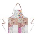 thumbnail image 2 of Pioneer Flower Floral Print Pattern Apron-Garden Aprons for Women with Pockets-Cotton Linen Waterproof Kitchen Cooking Gardening Aprons Adjustable for Kitchen,Cooking,BBQ and Salon 33x27 Inch, 2 of 7
