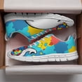 thumbnail image 3 of Autism Shoes Women Men Running Sneakers Autism Awareness Puzzle Print Tennis Walking Shoes White Size 7, 3 of 5