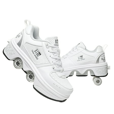 

KOFUBOKE Roller Skate Shoes - Sneakers - Roller Shoes 2-in-1 Suitable for Outdoor Sports Skating Invisible Roller Skates The Best Choice for Building Confidence Style