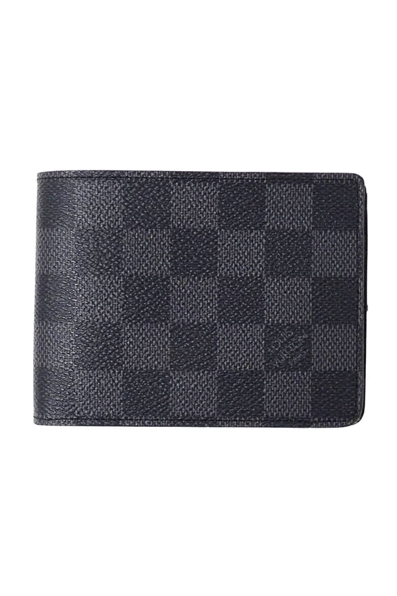Pre-Owned Louis Vuitton LOUIS VUITTON Damier Graphite Men's Bi-fold Wallet Portefeuille...