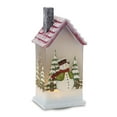 thumbnail image 2 of Melrose LED Lighted Christmas Houses with Snowman - 9" - Set of 2, 2 of 2