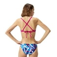 thumbnail image 4 of Speedo Women's Printed Tie Back Keyhole Top - Paint Splash Magenta Haze, Size: X-Small, 4 of 4