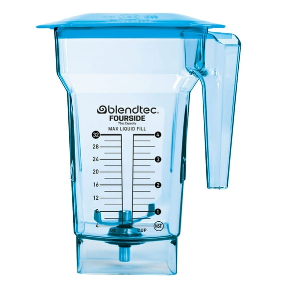Tarro de batidora Blendtec FourSide de 950 ml, color azul comercial