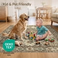 thumbnail image 4 of ODIKA 6'x9' Ultra-Soft Area Rug, Farmhouse Diamond Marker Central Motif Weathered Edge Accent None Washable, Bare feet friendly, Silk-Touch for Guest Room, Bedroom, 4 of 7