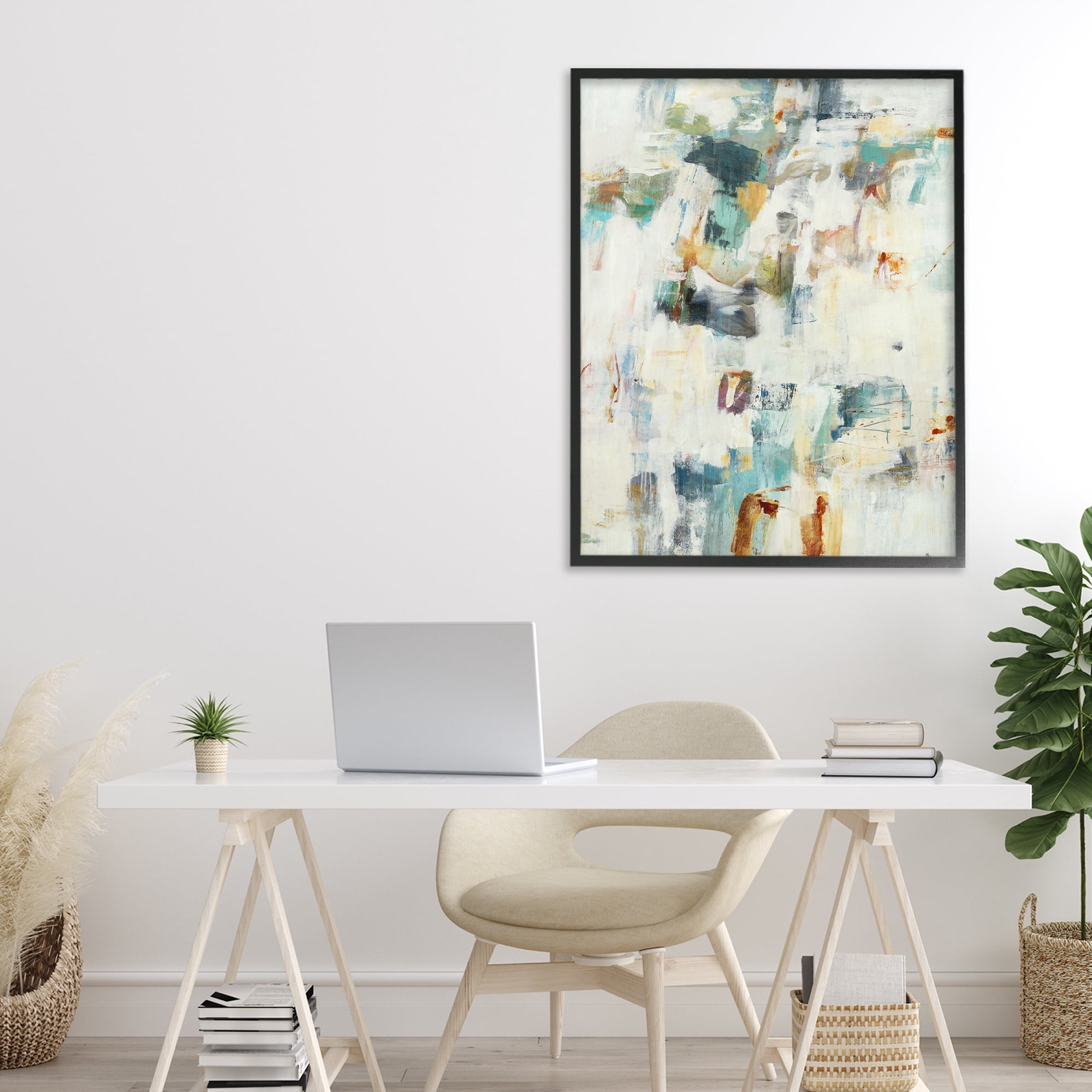 Stupell Industries Expressive Chaos Layers Black Framed Giclee Art, design by Lisa Ridgers