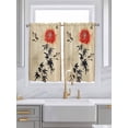 thumbnail image 2 of Tier Curtains 45 Inches Long, Retro Flower Bird, Window Treatment Curtain Drapes, Classical Spring Summer Plant Small Curtain Drapes for Bathroom Laundry Room, 27.5"x45", 2 Panels, 2 of 7