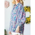 thumbnail image 5 of TEMOFON Long Sleeve Shirts for Women Boho Floral Print Blouses Fall Tops Casual Puff Sleeve Tunic Tops Paisley Dressy Button Down Lapel V Neck Clothing, 5 of 5