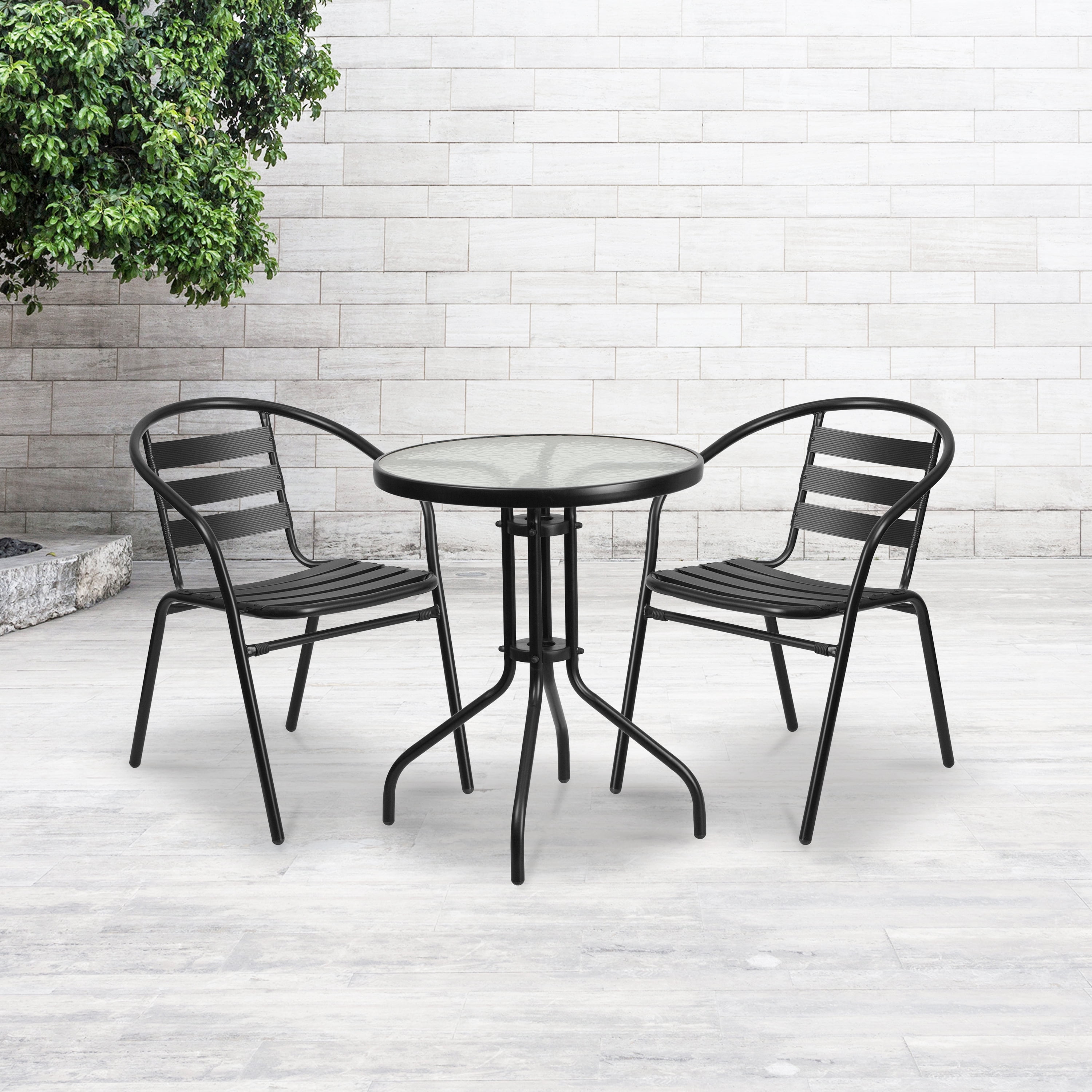 Flash Furniture 23 75 Round Tempered Glass Metal Table Walmart Com Walmart Com