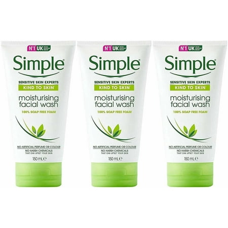 Simple Moisturizing Facial Wash, 5 Ounce Pack of 3
