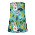 thumbnail image 4 of idosla Womens Smocked Strapless Bandeau Tank Tops Floral Tube Tops Backless Bandeau Tunic Tops Sleeveless Shirts (Green, L), 4 of 4