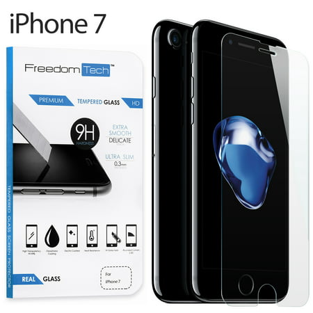 Freedomtech iPhone 7 Screen Protector Real Tempered Glass Film LCD (Best Glass Protector For Iphone 7)