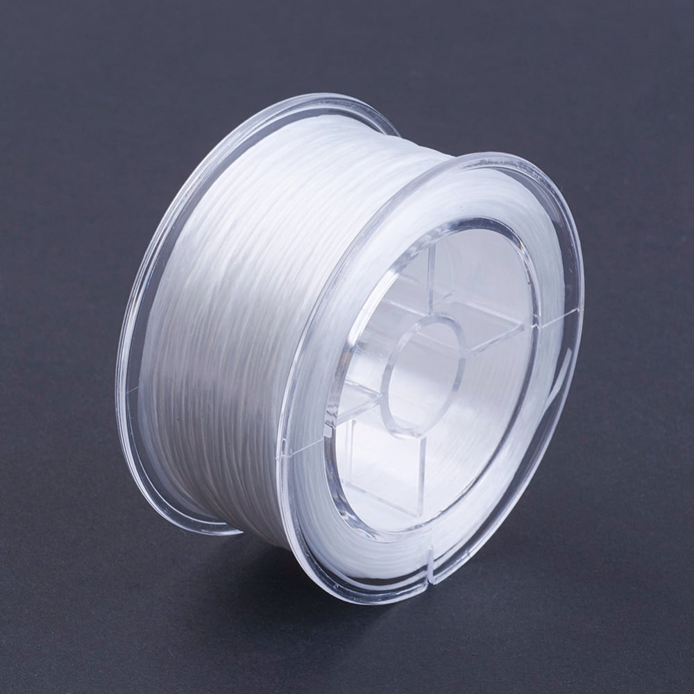5rolls Flat Elastic String Elastic Beading Thread for Stretch Bracelet Making White 0.8mm about 54.68 yards(50m)/roll