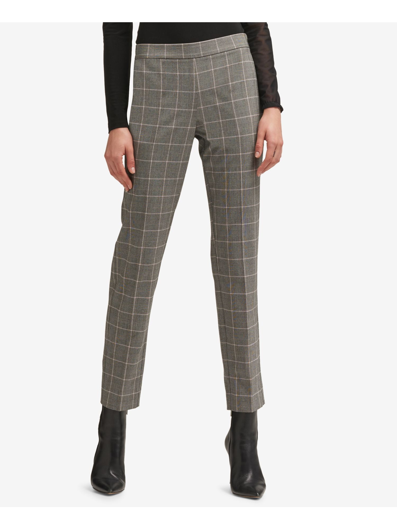 gray plaid pants women