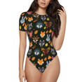 thumbnail image 2 of Picia Forest Animal Faces Womens One Piece Swimsuits Modest Tummy Control Bathing Suits Lace Up Slimming Swim Suit-XX-Large, 2 of 9
