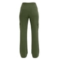 thumbnail image 5 of cocolona Womens High Waist Cargo Pants Elastic Wasit Straight Wide Leg Yoga Pants Summer Casual Business Work Vacation Trousers with Pocket, 5 of 5