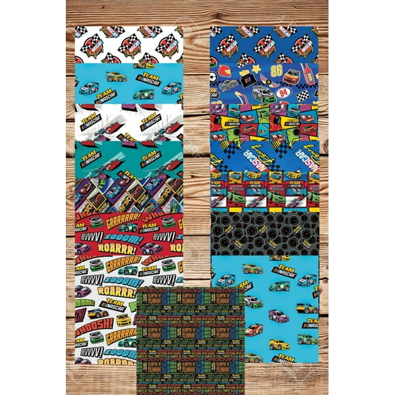 Assorted Car Racing Fabric - 1 lb Scrap Bundle