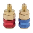 thumbnail image 1 of Conector rápido R134a 2 Piezas R134a Conector Adaptadores de Latón, 1 of 1