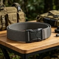 thumbnail image 7 of TEAJOPSUU Men's Lightweight-Duty Nylon Belt with Quick Release Plastic Buckle- Adjustable Utility Belt for Outdoor Work Hiking Cargo Pants Trim to Fit Dark Gray, 7 of 7