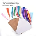 thumbnail image 2 of Aylifu Paper Bookmarks with Tassel, 24 Pieces Kraft Paper Cardstock Blank Bookmarks with 24 Pieces Colorful Tassels for DIY Projects and Gifts Tags - 5.5 x 2 inch (12 pcs White + 12 pcs Brown), 2 of 8