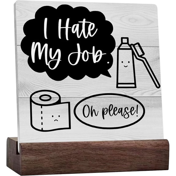 Humor Bathroom Decorative Signs Plaques Ceramic Sign Desk Decor, Bathroom Decor Farmhouse Rustic Ceramic Table Plaque Sign Bathroom Theme Art Decor For Country Home Restroom Bedroom Toilet Shelf