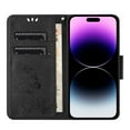 thumbnail image 6 of Compatible With iPhone 15 Wallet Case Full Coverage 360° Protection Dustproof Card Pocket Kickstand Butterfly Pattern Shockproof Magnetic Closure Luxury Folio Phone Cover,Black, 6 of 8