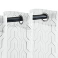 thumbnail image 2 of Cormac Set of 2 Printed Geometric Trellis Sheer Grommet Curtain Panels, 52" x 108", White, 2 of 4