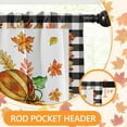thumbnail image 6 of Mloabuc Fall Buffalo Plaid Kitchen Window Curtains and Valances Set 36 Inch, Hello Pumpkins Leaves Farmhouse Short Tier Curtain for Cafe Living Room Bathroom, Autumn 3 Pieces Set Kitchen Decor, 6 of 6