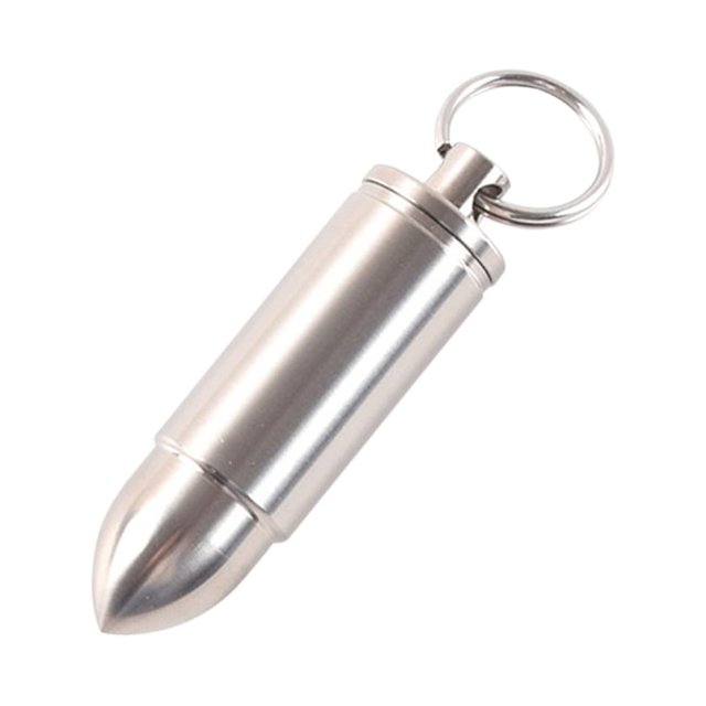 Bsvklp Mini Llavero Pastillero Titanio Pastillero Impermeable Bolsillo Pastillero (S)