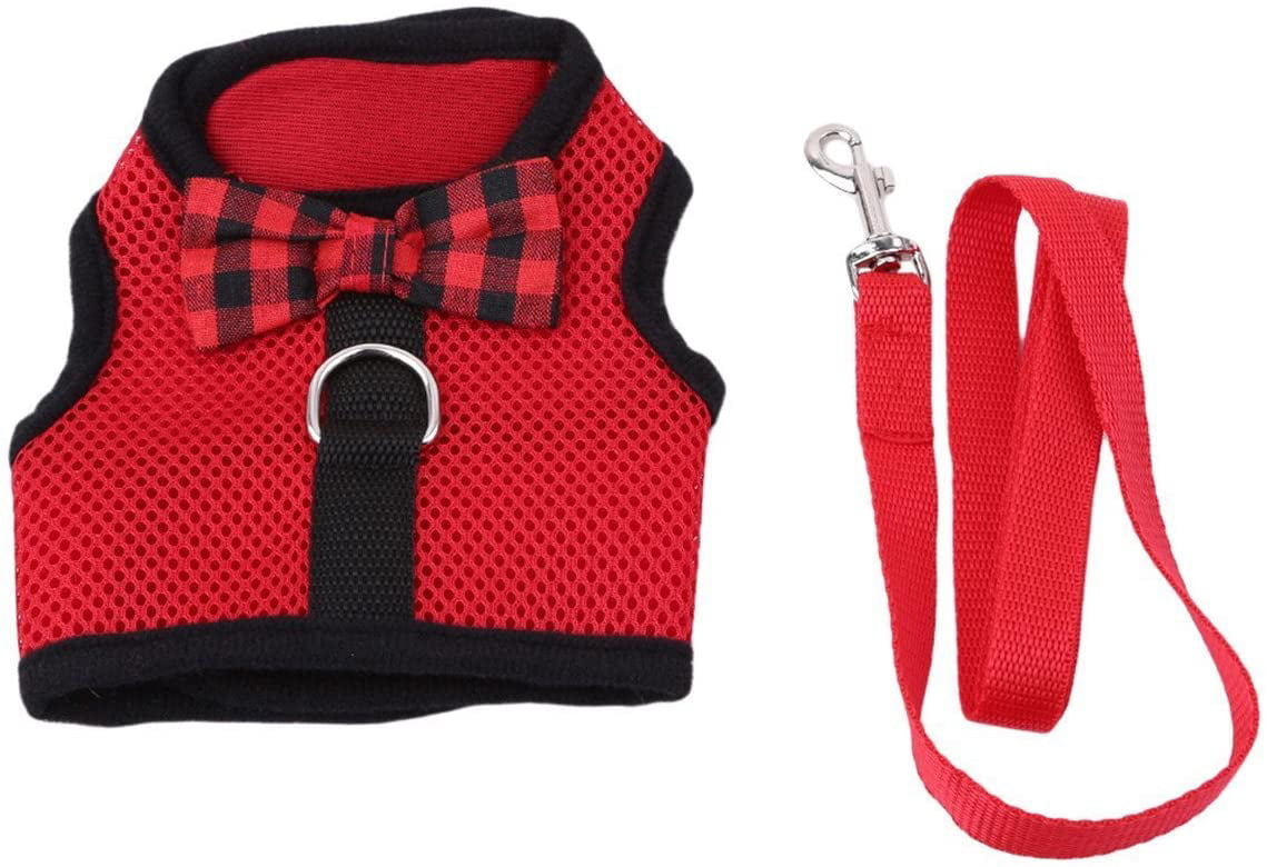 Bunny Kitten Harness No Pull Cat Leash Stylish Vest Harness for Small Animal Adjustable Soft Breathable Walking Harness Set 