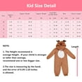 thumbnail image 4 of Boys Girls Reindeer Christmas Costume Zip Up Onesie Plush Hooded Jumpsuit Sleepwear, 4 of 7