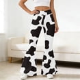thumbnail image 2 of Arlun Womens Flower Cow Print Flare Yoga Pants Stretch High Waist Soft Seamless Comfy Slim Fit Boho Trousers Casual Fashion Workout Gym Sports Pants for Daily Wear, 2 of 6
