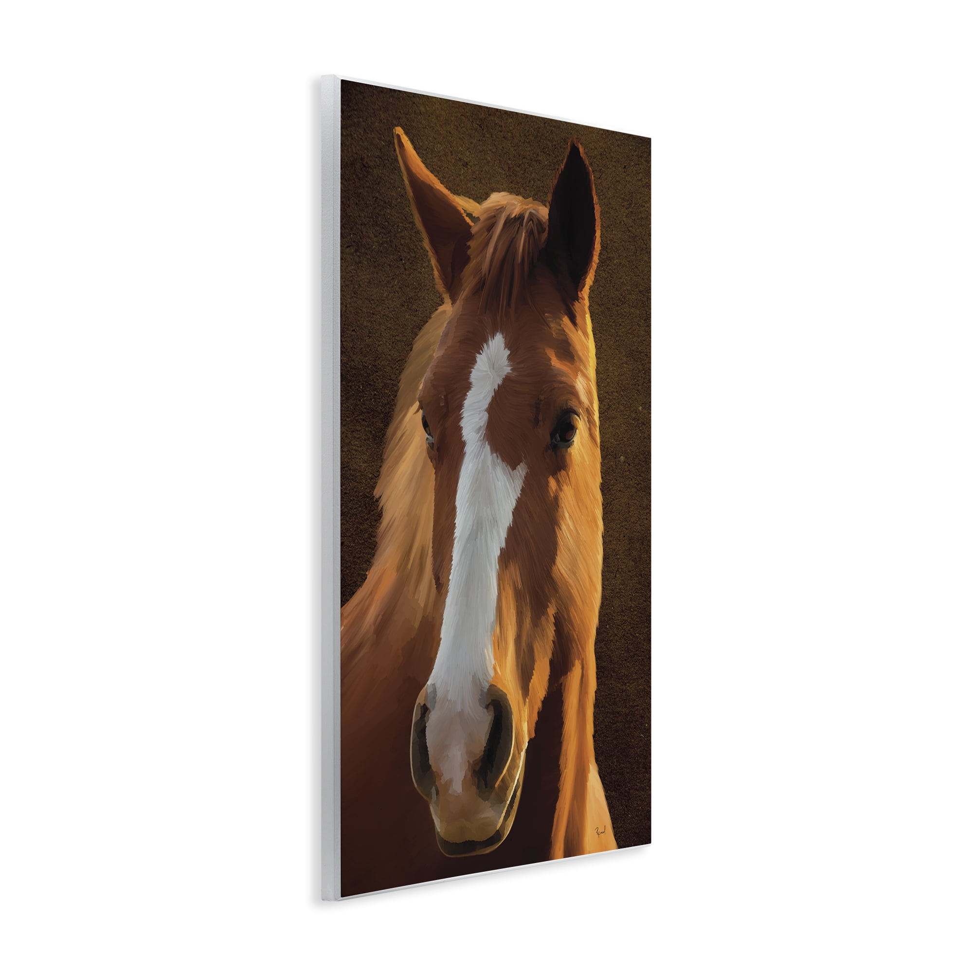Stupell Industries Bella Brown Horse Face Animals Painting Unframed Art Print Wall Art, 10 x 15