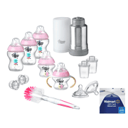 Bonus $5 Gift Card with the Purchase of this Tommee Tippee Closer to Nature Newborn Baby Bottle Feeding Starter Gift Set, Pink, Girl