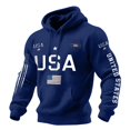 thumbnail image 2 of Conairie Hoodies for Men's USA Patriotic Hooded Sweatshirt American Flag Graphic Pullover for 4th of July Blue S, 2 of 3