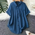 thumbnail image 2 of XuJwPNcy Button Down Shirts for Women Short Sleeve Lapel Tops Comfy Chino T Shirts Basic Tunic Summer Tees with Pocket, 2 of 6