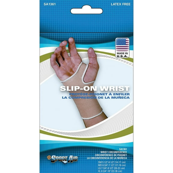 Sportaid Wrist Brace Slip-On, Beige, Medium - 1 Ea, 2 pack