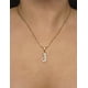 thumbnail image 3 of Cadena y dije de brillos con corona de oro laminado letra J, 3 of 8